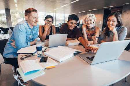 Students studying together